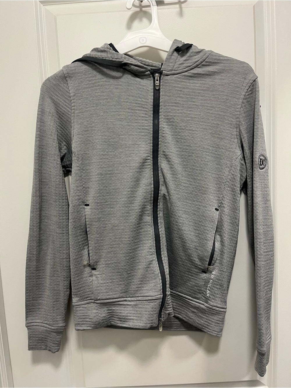 Peter Millar Hooded Sweatshirt Textured Light Gray Women’s Xs Golf